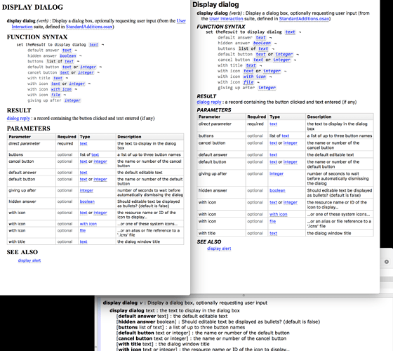 dictionary display