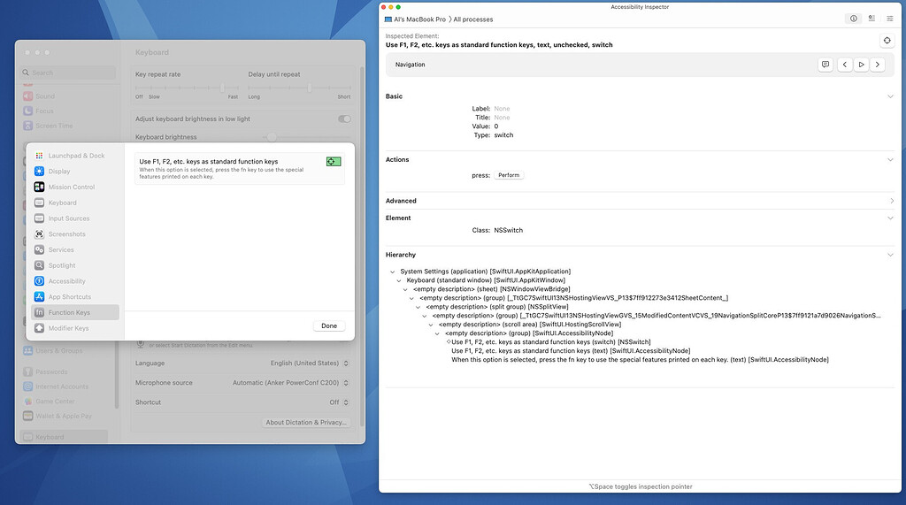 Toggle Function Keys in System Setting AppleScript Late Night