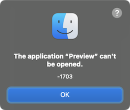 Can't open Preview
