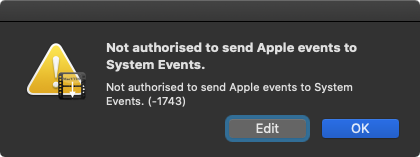 Can send Apple events